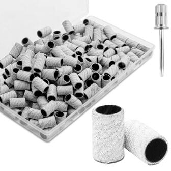 240 Grit Nail Sanding Band, 100Pcs Professional White Nail Sanding Band Set With 3/32' Nail Sanding Drill Bit For Nail And Foot Callus Removal Sanding Band Sanding Drum For Nail Drill,Nail Supplies,Nail Tools,Nail Art Tools,Back To School,Nails,Nail Tools For Press On Nails