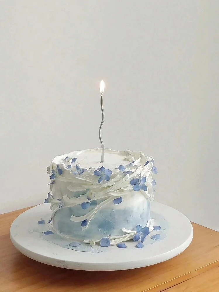 6 piezas de velas curvas plateadas - Plateado - Añade 1