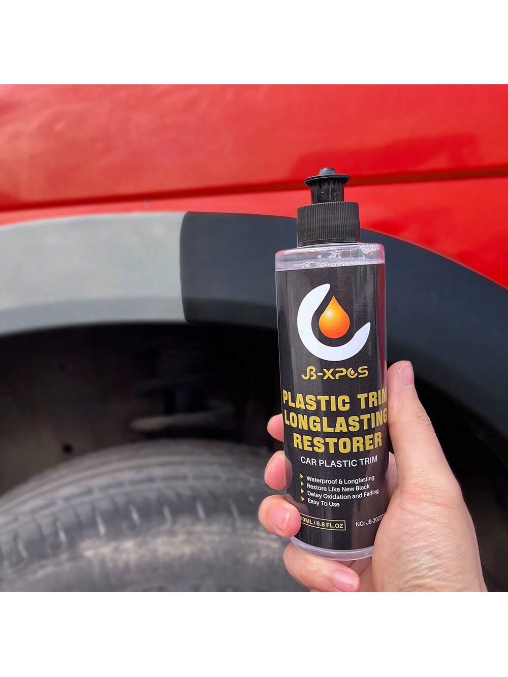 JB-XPCS طلاء البلاستيك مرمم الطلاء طويل الأمد لمطاط السيارات تجديد سيارة سوداء سوداء نظيفة بالتفصيل JB-XPCS 24 | مقاس: 100 مل