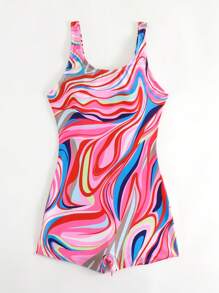 新款優雅時尚休閒保守女士泳衣, 肩帶設計,能夠遮蓋腹部, 瘦身效果,非常適合度假海灘和潛水