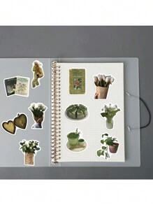 62 Sheets Olive Green Stuff Stickers Back To School