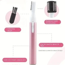 升級版眉毛修剪器,精確的女性電動剃刀,電池驅動的臉部毛髮除去器,沒有梳子感,適用於臉部、下巴、頸部、上唇,桃紅色 - 彩色 - 查看 6