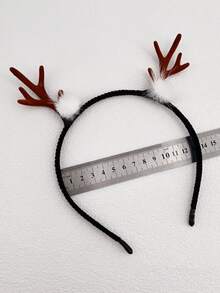 1 件女士聖誕咖啡和鹿角形狀鐵髮帶包裝