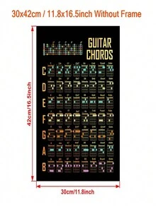 1入組藝術帆布繪畫,吉他五綫譜音樂繪畫帆布掛畫,藝術品壁畫適用於浴室臥室辦公室客廳家庭墻面裝飾,邊框 - 黑色 - 查看 7