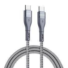 DUZZONA 1 条 1m/2m/3m PD 65W 快速充电 USB C 转 USB C 数据线兼容 15 16 系列、平板电脑，兼容 Macbook、手机，快速充电、强劲高速数据传输 - 槍灰色 / PD65W-20V-3.25A - 查看 1