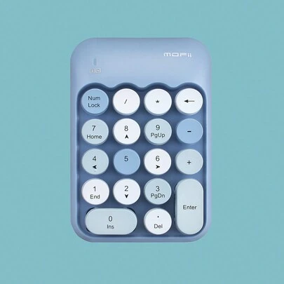  MOFii X910 2.4G 无线数字键盘，复古圆形键帽，静音，便携式，适用于笔记本电脑、办公和财务会计