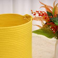 Yellow Woven Storage Basket - Yellow - View 2