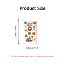 10 張聖誕主題兒童臨時紋身,有趣的防水一次性紋身貼紙,適合節日/派對聚會 - 彩色 - 查看 5