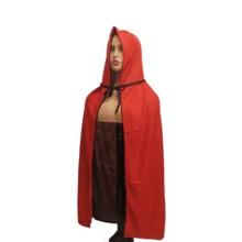 萬聖節角色扮演吸血鬼斗篷，雙面黑紅色斗篷帶兜帽作為死亡女巫服裝道具 - 黑色 - 查看 8