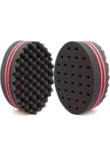 1 pièce Brosse à cheveux ondulée double face, outil de coiffure à éponge bouclante. Brosse à éponge pour cheveux afro ondulés pour hommes, accessoires de coiffure pour hommes, accessoires de camping - Rouge - Voir 10