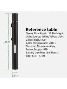 Lámpara Linterna Recargable con Luz LED Blanca y amarilla