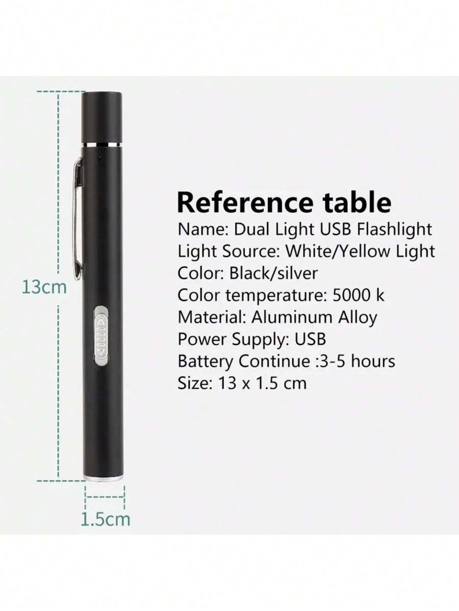Lámpara Linterna Recargable con Luz LED Blanca y amarilla