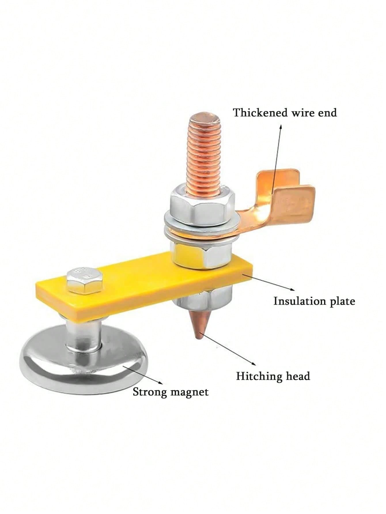 1pc Yellow Single Head Puncture Welding Tool, Double Strong