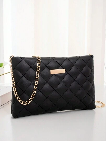 Solid Color Women's Chain Strap Crossbody Bag