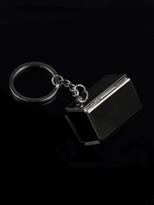 1 件微型金属仿真笔记本电脑钥匙扣汽车包挂件 - 銀色 - 查看 2