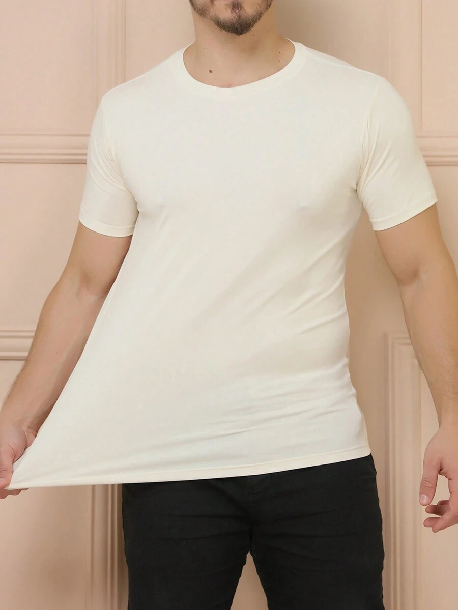 Men T-Shirts - Beige - View 1