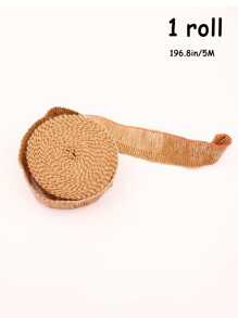 1 Rouleau De Dentelle En Toile De Jute À Glands À Faire Soi-même, Rouleau De Ruban Décoratif Tissé En Lin De 196,85 Pouces / 16,4 Pi, Décoration De Ruban De Pâques Fait À La Main