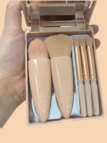 5pcs Makeup Brush Set With Storage Box , Travel Essentials,Brush Set,Makeup Brush Kit,Make Up Brush Set,Make Up Set Complete,Makeup Brush Set,Complete Makeup Kit,Brush Kit,Brushes Makeup Set,Makeup Gift Set - Apricot - View 8