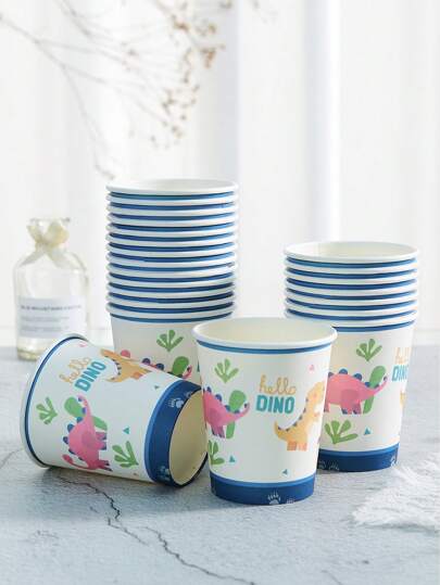 10 Stücke 9oz Dinosaurier Pappbecher, Geburtstagsparty Pappbecher Dinosaurierwelt, Einweg Pappbecher für Dinosaurier Motto Kinderpartys, Geschenkpartys, Babypartys, Geburtstagsfeiern