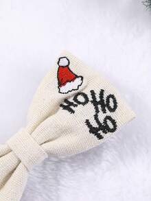 1頂聖誕派對女士可愛的聖誕老人帽刺繡蝴蝶結髮夾聖誕服飾頭飾