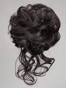 合成发髻 凌乱卷发带 弹性发箍 假发片 女士发夹 黑棕色假发