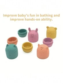 4 pezzi Set di giocattoli da bagno in silicone (a forma di animali divertenti) Giocattoli da bagno per bambini Giocattoli da bagno carini che spruzzano acqua Giocattoli da doccia a forma di animali per bambini Giocattoli per giocare in acqua per neonati e bambini piccoli Regali per la doccia