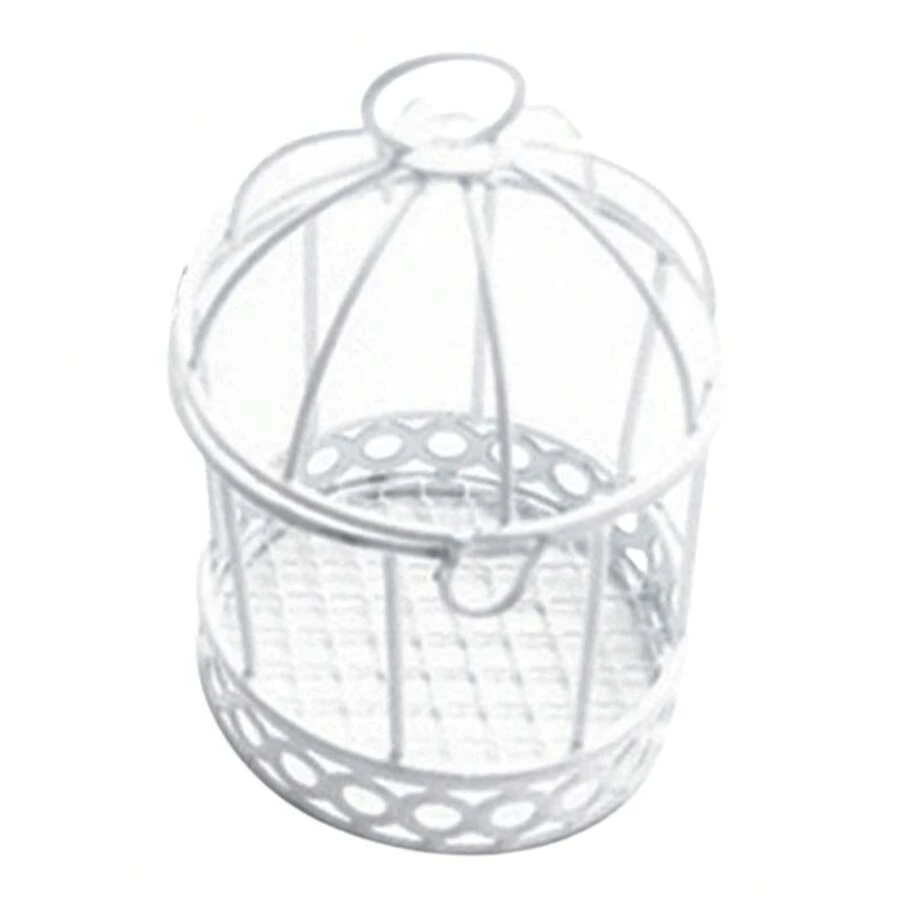 Mini Birdcage Shaped Decorative Storage Box For Desktop, Photography Prop, Wedding Favor Creative Candy Box - White - View 1