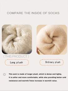 1雙男女通用超厚加絨中筒袜,防寒保暖 - 深灰色 - 查看 6