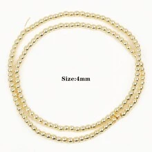 18k 镀金赤铁矿珠不对称圆形心形立方体圆珠隔珠适用于珠宝制作 DIY 手链项链 - 金色 - 查看 7