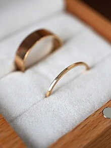 1pc Carved Wooden 'we Do' Pattern Ring Box For Proposal, Wedding Anniversary Gift And Jewelry Storage - Beech - View 4