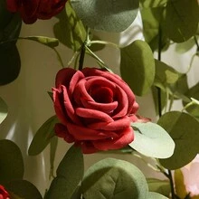 170公分紅色玫瑰藤蔓裝飾 - 紅色 - 查看 3