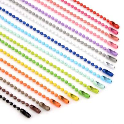 60pcs 10cm Colorful Round Beaded Chain For Keychains, Dolls, Decorations And Diy Jewelry Making