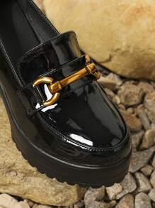 女士厚底便鞋,厚底厚跟鞋,黑色深口高跟pu皮鞋,上班通勤厚底高跟鞋,單層拉車便鞋,深口厚底鞋,女士中跟鞋,女式鞋款,高跟鞋