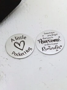 1個男人禮物口袋擁抱代幣,您真棒不銹鋼雙面鑰匙扣 - 黑色 - 查看 2