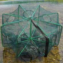 Lưới đánh cá hình lục giác di động 6 lỗ có thể gập lại với thiết bị bắt tôm tự động để bắt tôm càng, cá, cá chép, v.v. - màu xanh lá - Xem 1