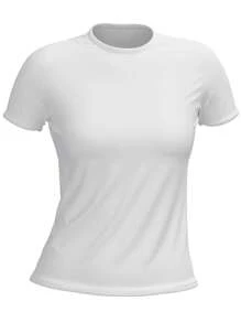 Women Sports Tees & Tanks - Blue and White - View 10