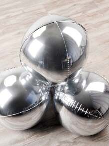 10 cái 10 Inch 4D Màu bạc Phim nhôm Bóng bay , Cho đám cưới , Sinh nhật , Năm mới Đồ trang trí - Bạc - Xem 2