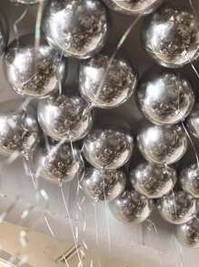 10 cái 10 Inch 4D Màu bạc Phim nhôm Bóng bay , Cho đám cưới , Sinh nhật , Năm mới Đồ trang trí - Bạc - Xem 1