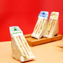 QIYINGFA 50 chiếc Túi đóng gói bánh sandwich dùng một lần, Túi dễ xé trong suốt Đồ dùng học tập Túi thực phẩm Hộp thực phẩm Thích hợp cho bánh quy sô cô la kẹo, v.v. - Màu vàng - Xem 5