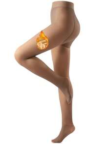 1pc Ladies' Super Soft, Warm And Sexy 330g Thickened Seamless Tights For Fall And Winter, Suitable For Daily Wear On Cold Weather - Coffee Brown - View 1