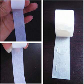 1 Rollo de Puntos de Pegamento Adhesivos Doble Cara para Globos con 100 Unidades, Pegatinas Transparentes para Globos para Boda, Fiesta, Cumpleaños y Otras Decoraciones, Almohadillas Adhesivas Resistentes para Atar Globos, Sin Residuos, Removibles, Punta Redonda, Ideal para Colgar, Cinta Adhesiva Doble Cara, Navidad