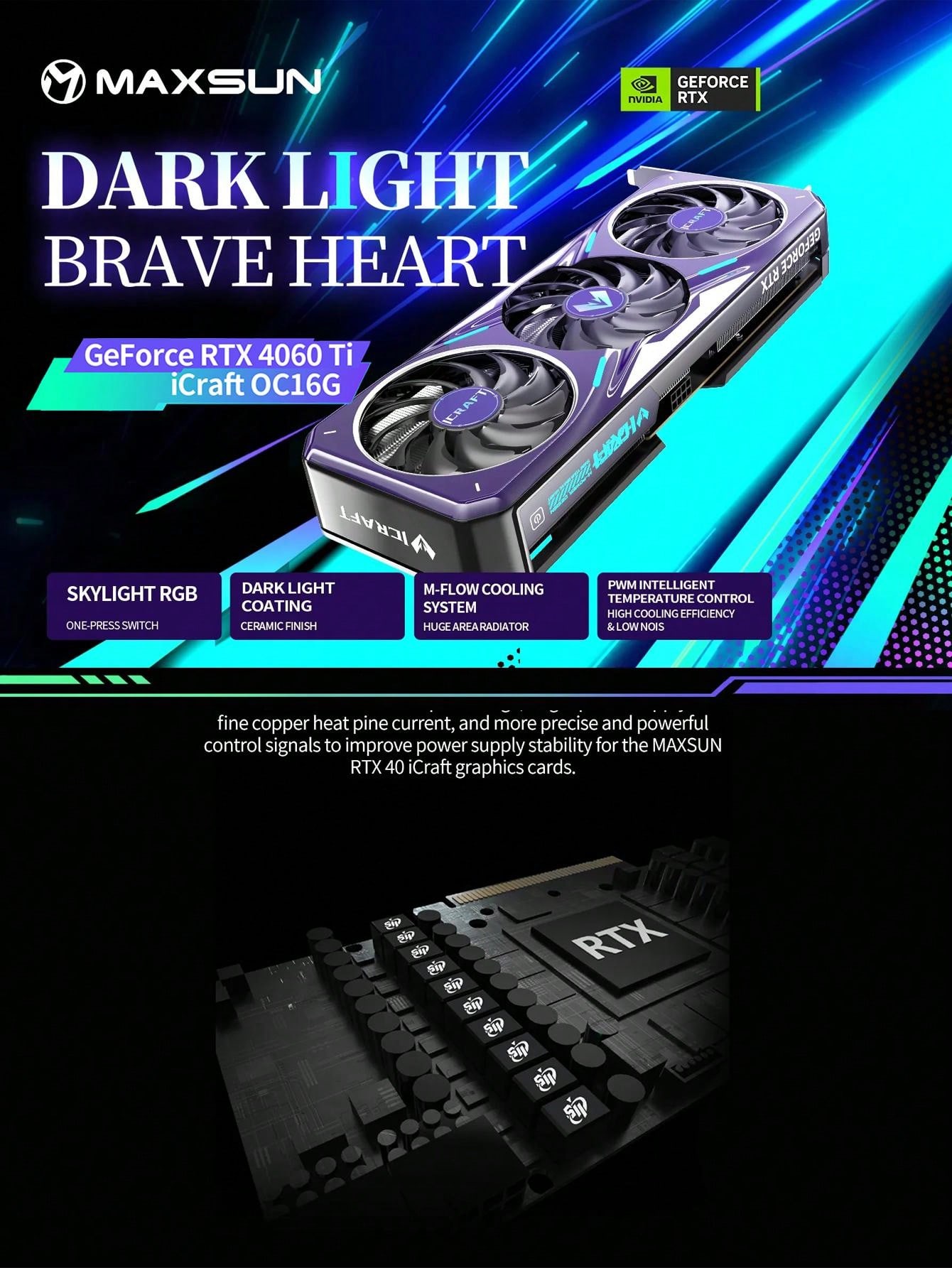 MAXSUN Graphics Cards NVIDIA GeForce RTX 4060Ti iCraft OC16G GDDR6 GPU