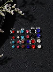 12 Paires De Boucles D'oreilles Aimantées 4 Mm Montées Sur Carte