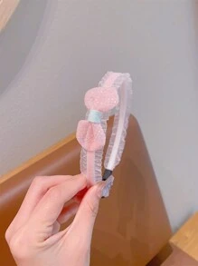 3个装女孩可爱蝴蝶结发带，适合日常佩戴 - 粉色 - 查看 2