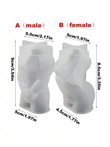 Diy Aromatherapy Candle Making Mold 3d Muscle Men & Women Covering Hands Body Plaster Mold For Photography Decoration,Epoxy Resin & Silicone & Dropper Mold - White - View 2