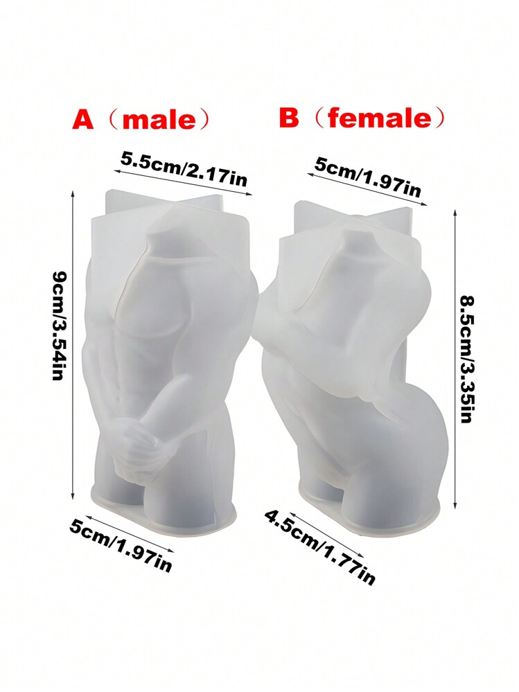 Diy Aromatherapy Candle Making Mold 3d Muscle Men & Women Covering Hands Body Plaster Mold For Photography Decoration,Epoxy Resin & Silicone & Dropper Mold - White - View 2