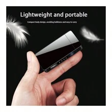 Có thể sạc lại Gấp đôi Arc Kim loại Chống gió Đồng hồ điện tử bật lửa , Creative Đồng hồ điện tử bật lửa - màu đen - Xem 6