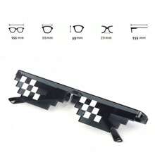 1 Kính thời trang Pixelated Kính dự tiệc Kính mắt Mosaic Kính mắt cổ điển Unisex Quà tặng đồ chơi Kính Halloween Phụ kiện bãi biển Kính râm - màu đen - Xem 2