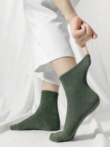 5 đôi tất nữ bằng cotton trơn màu, thời trang, đa năng, thoải mái, dài đến giữa bắp chân, thích hợp cho mùa xuân/thu. - Nhiều màu - Xem 4