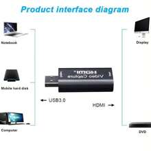 Capturadora De Video 4k  Usb 2.0 Convertidor Audio 1080p - Negro - Ver 2